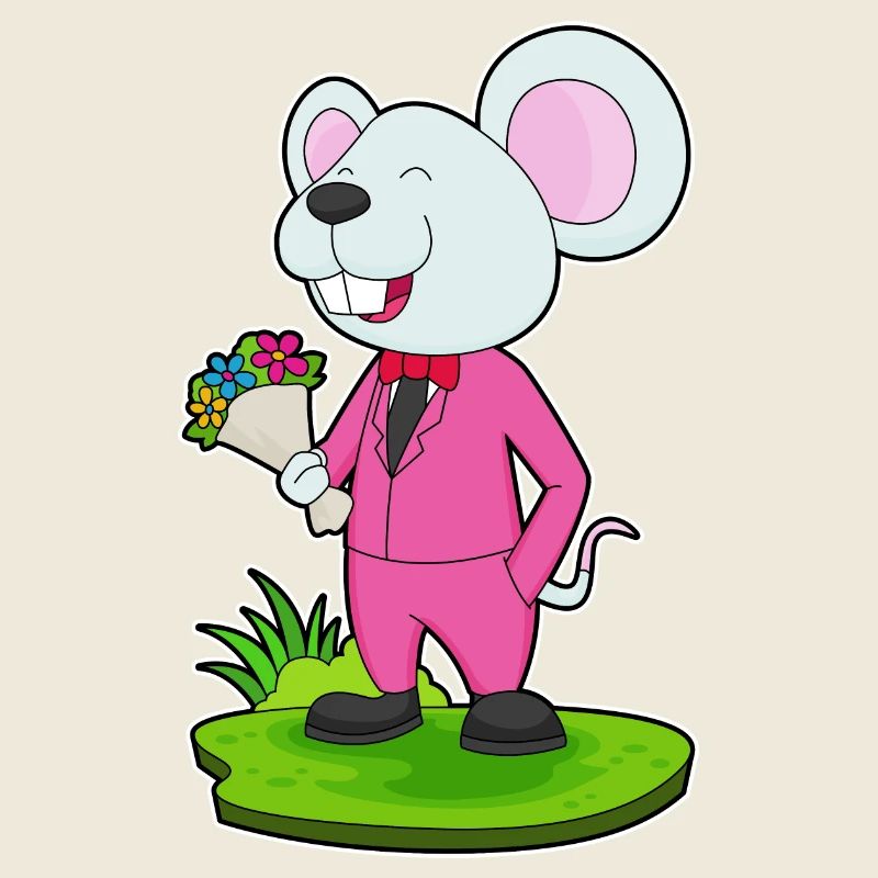 Maus Bräutigam Blumen Hochzeit