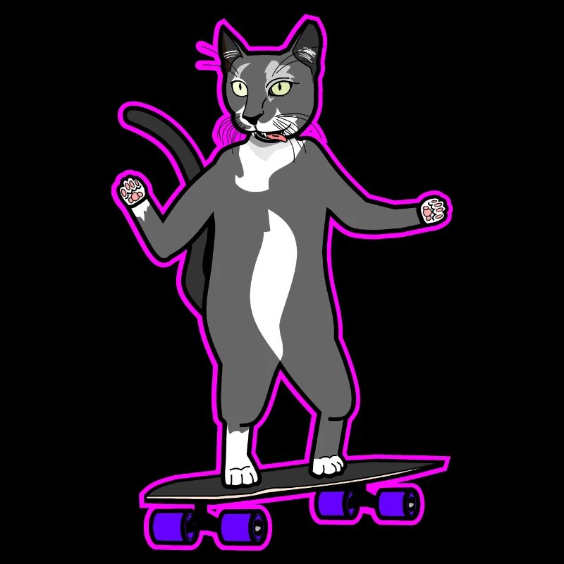 Cool chat longboard en rose