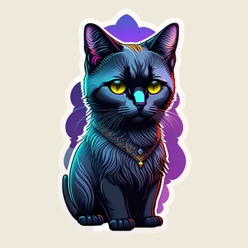 chat noir avec pendentif