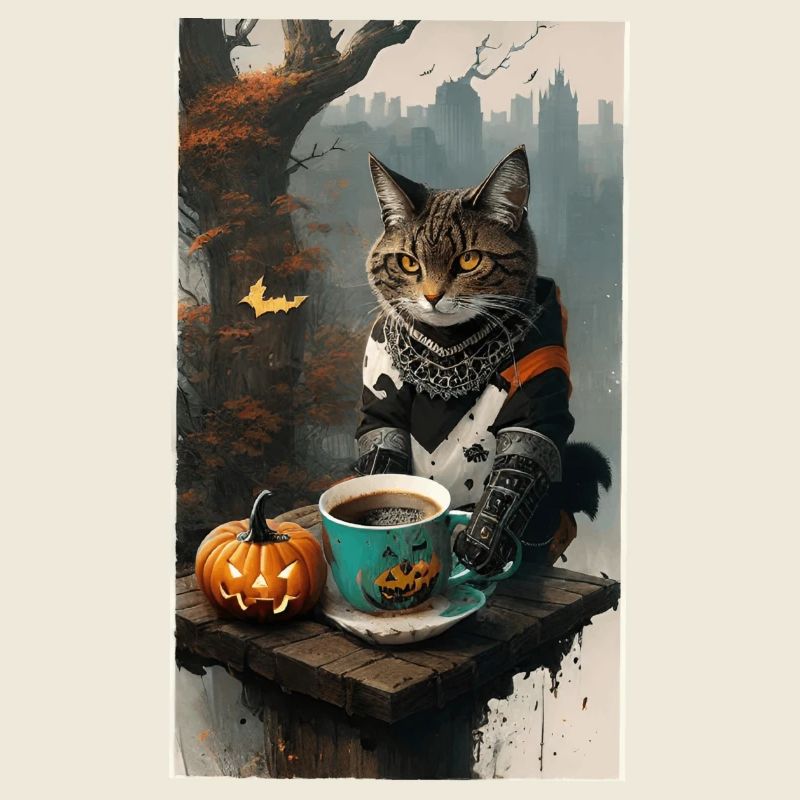 Chat habillé halloween