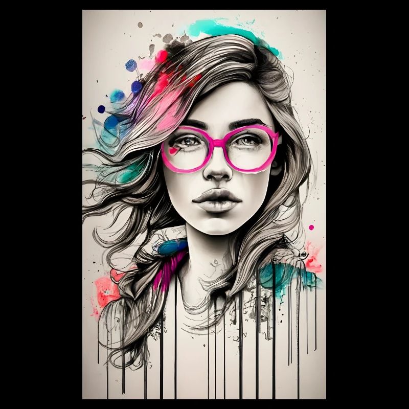 Mädchen rosa Brille