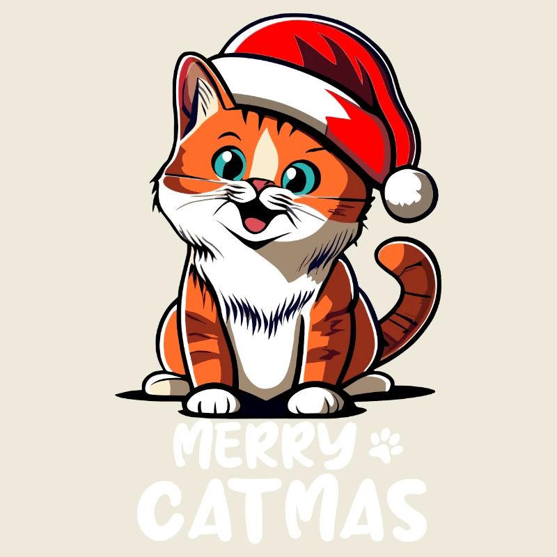 Chaton mignon souhaite un joyeux Noël