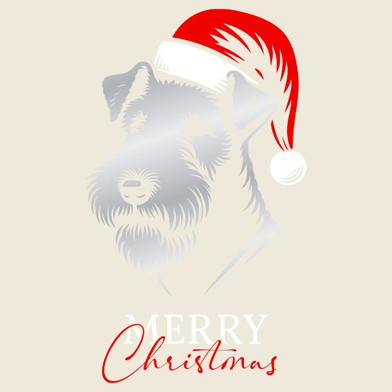 Airedale Terrier Merry Christmas, Hundekopf