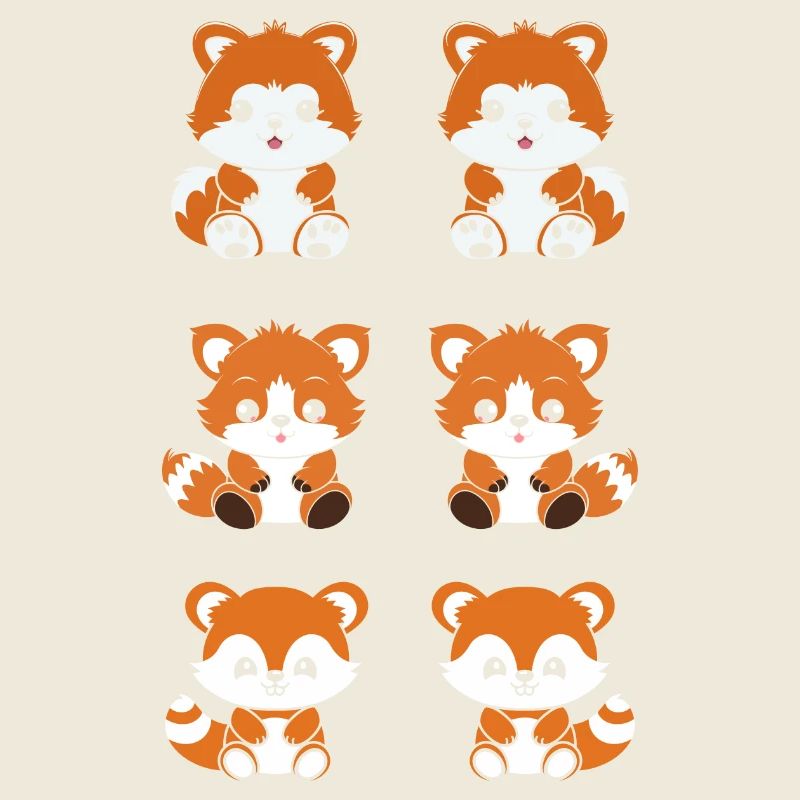 Renard amour Petit panda roux