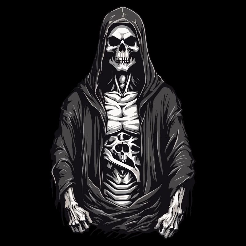 Halloween Sensenmann Skelett Schädel Design