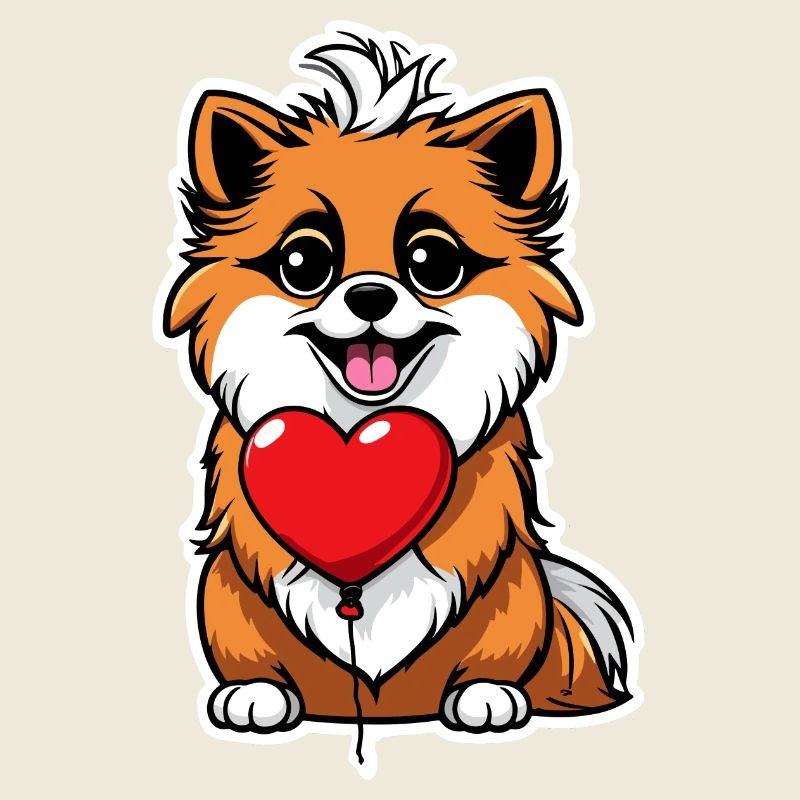 Zwergspitz Herz - Valentinstag