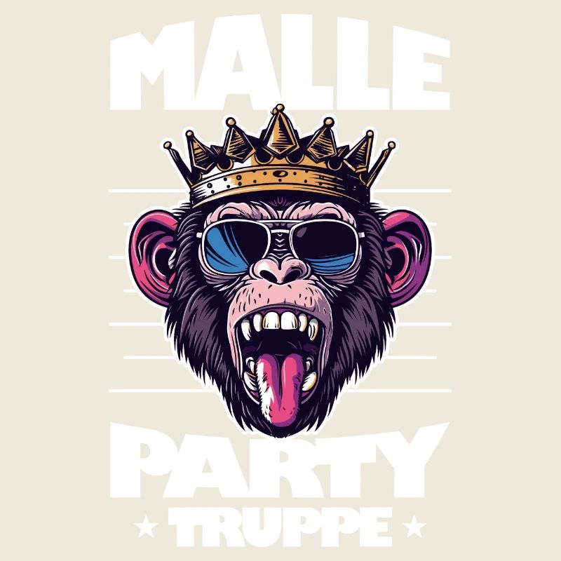 Malle Party Truppe Mallorca Affe Spruch