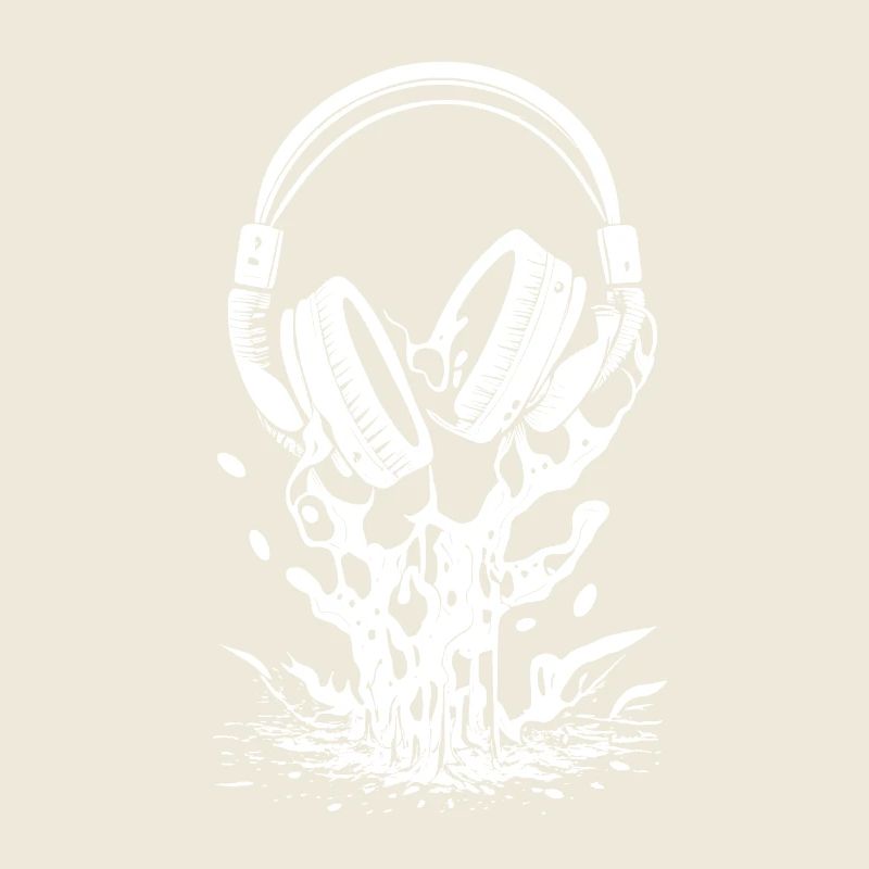 Kopfhörer mit Tropfen und Spritzern