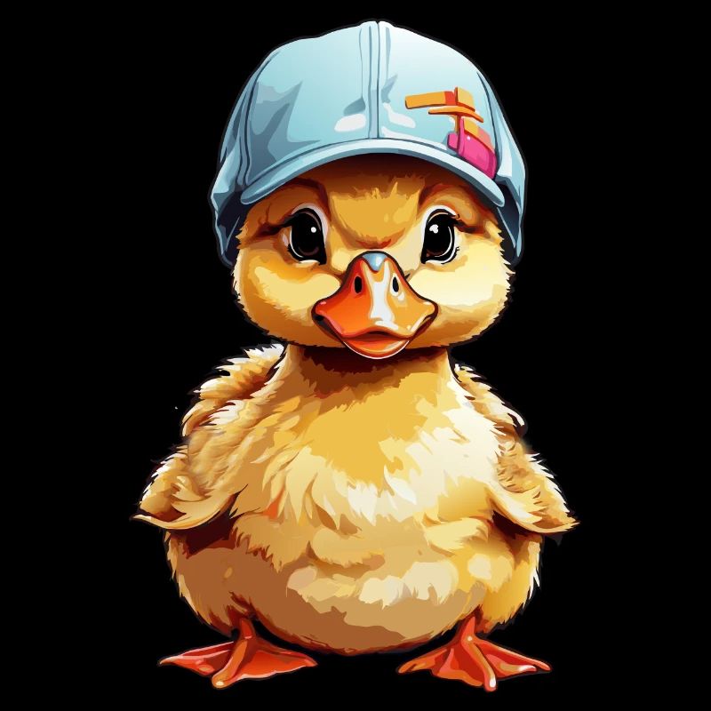 Mignon caneton coquin avec casquette