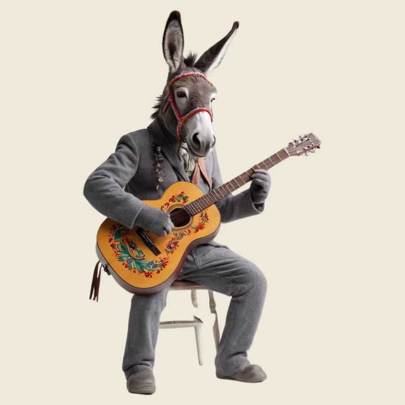 Graue Esel-Gitarre