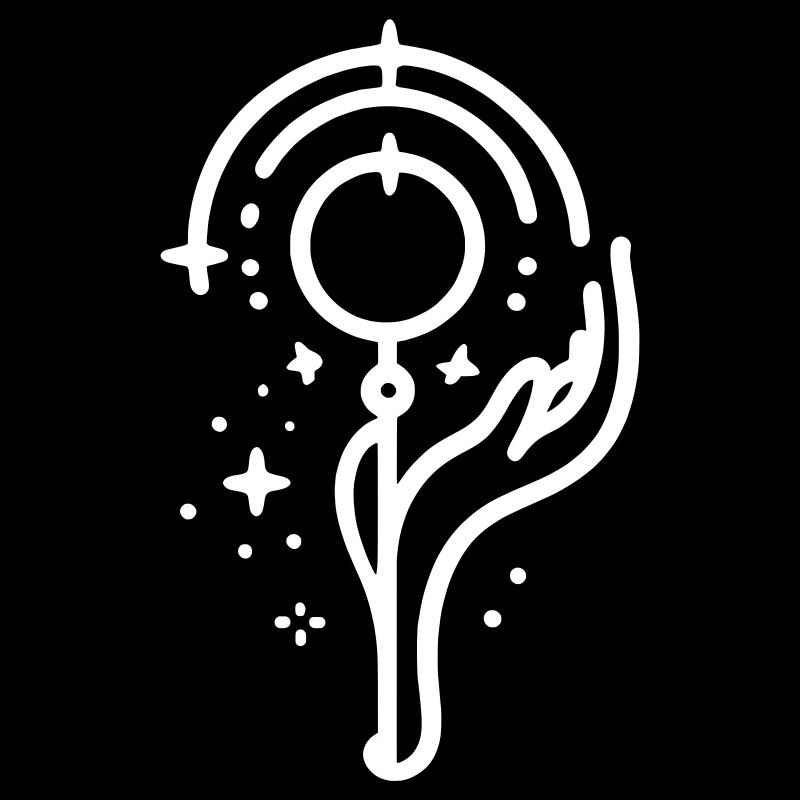 Magical Healing Sign Line Art - White