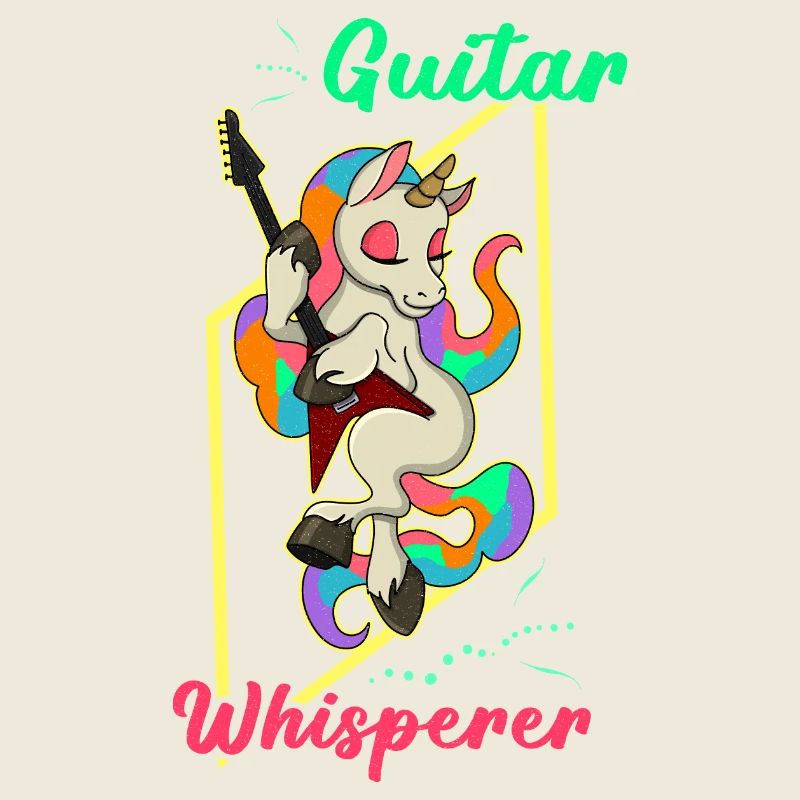 Gitarre Lehrer Niedlich Einhorn Regenbogen