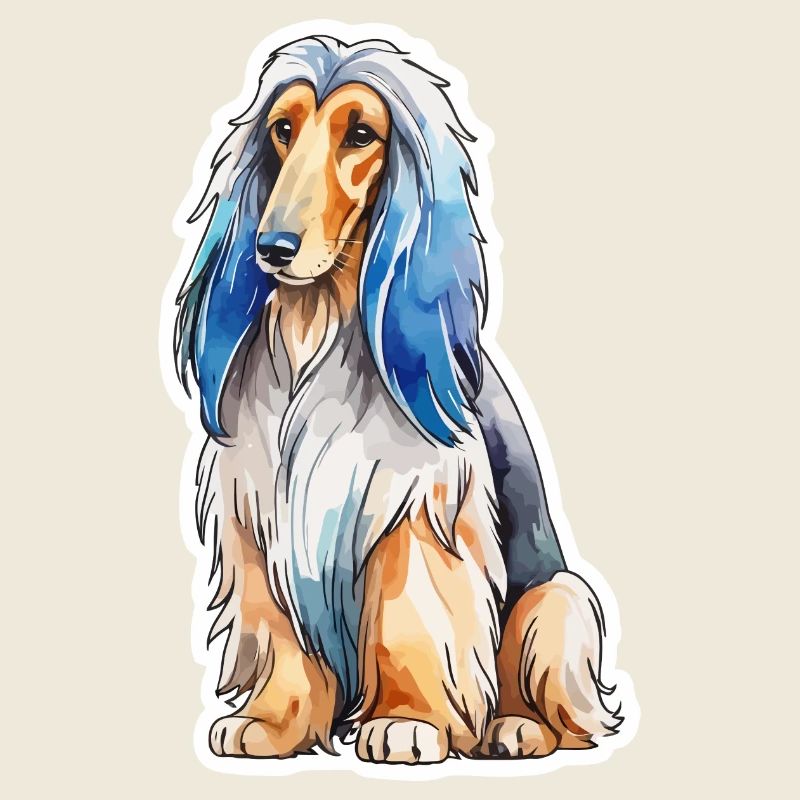 Lévrier afghan aquarelle