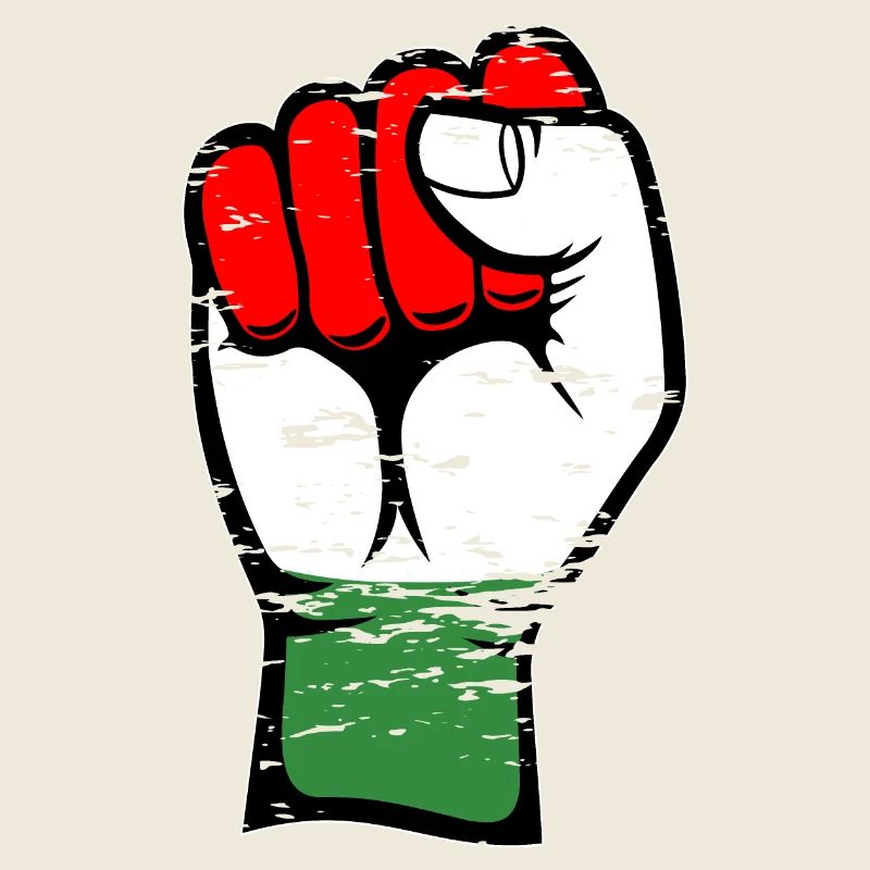 Poing du drapeau de la Hongrie utilisé