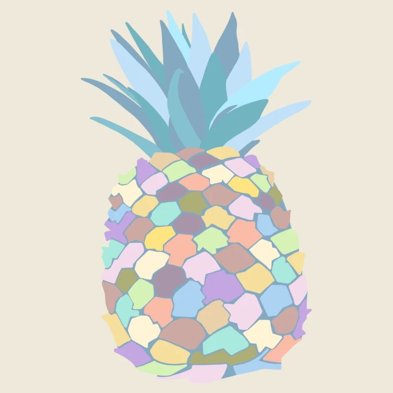 Pastel-coloured pineapple