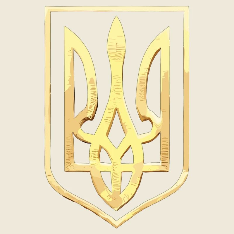 Ukraine Wappen ukrainisch Trysub Dreizack Geschenk
