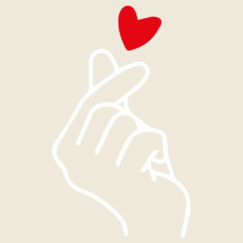 Coeur Signe de la main Symbole K-pop K Drame Corée