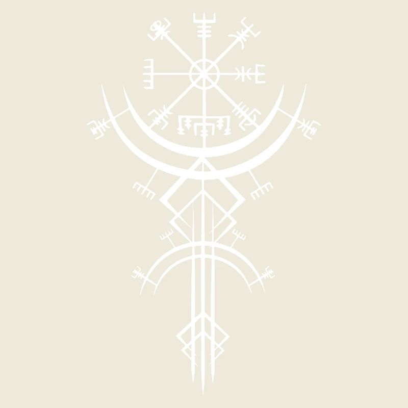 Weißes Symbol eines Wikinger-Kompasses