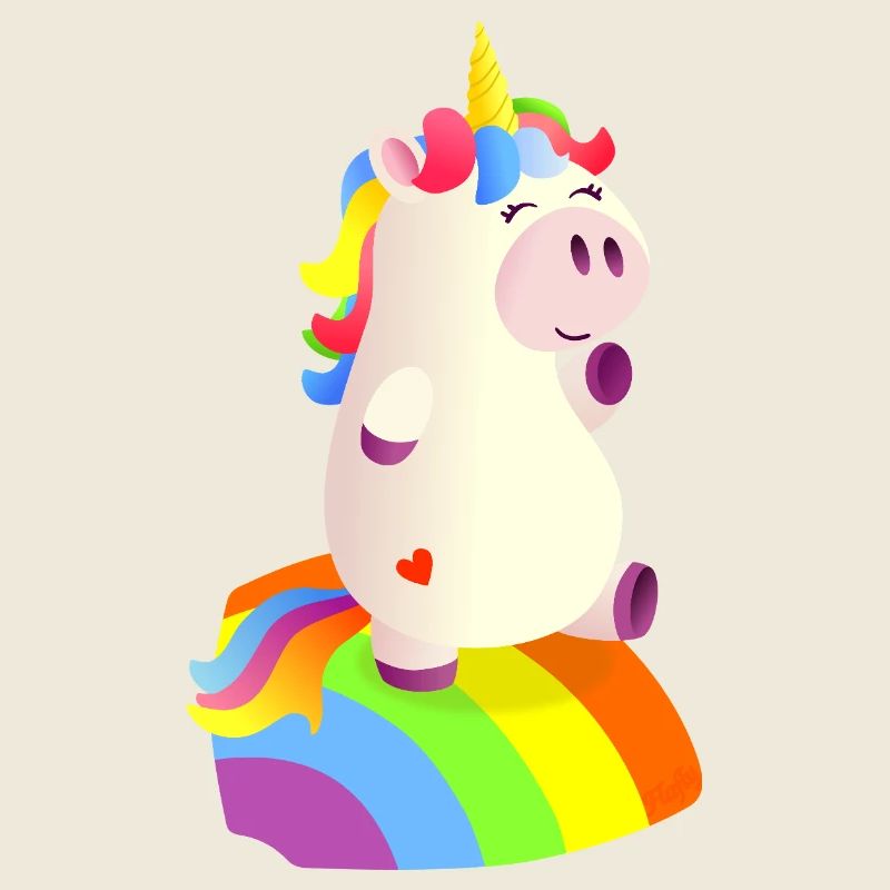 Magisches Einhorn auf dem Regenbogen - 🦄