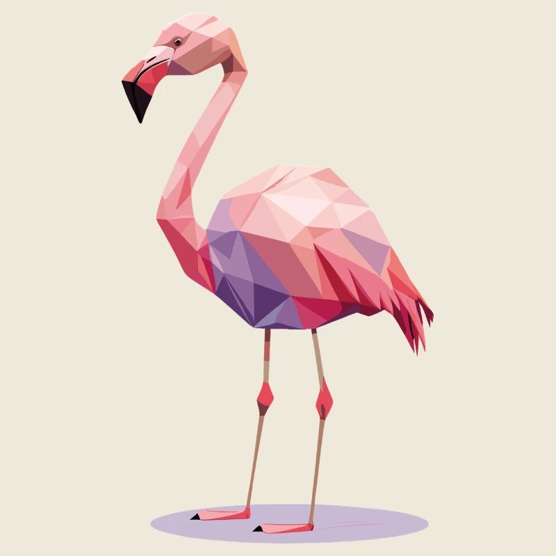 Flamingo Polygon - Tropical Summer Design