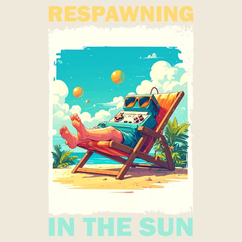 Gaming console on the beach in sunlight