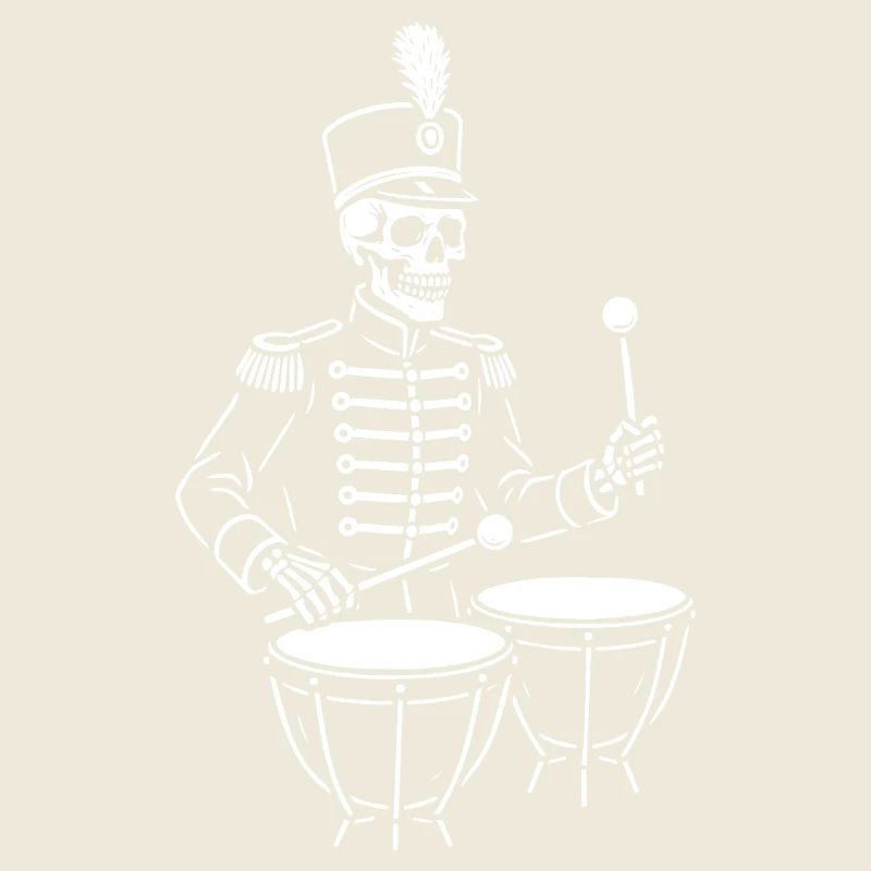 Tambour squelette en uniforme de parade