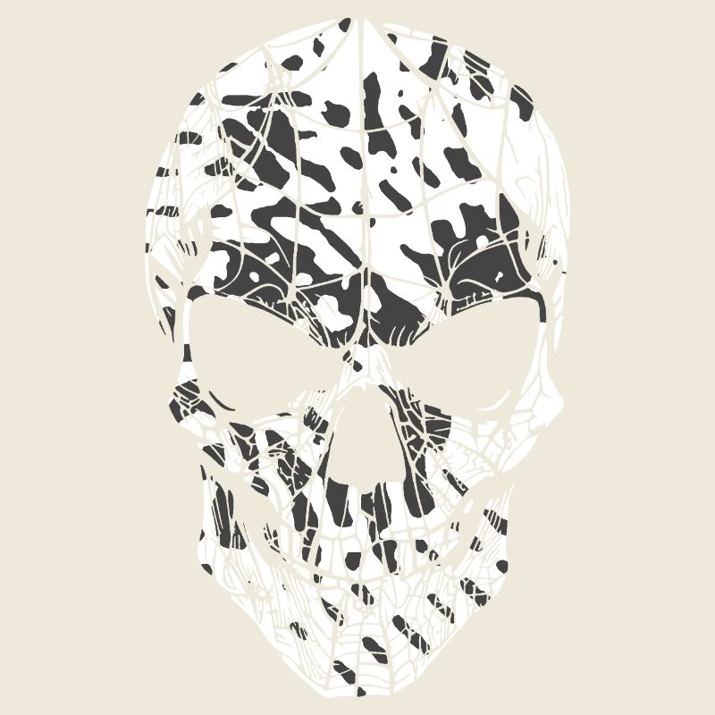 Skull Camouflage Pattern Black White