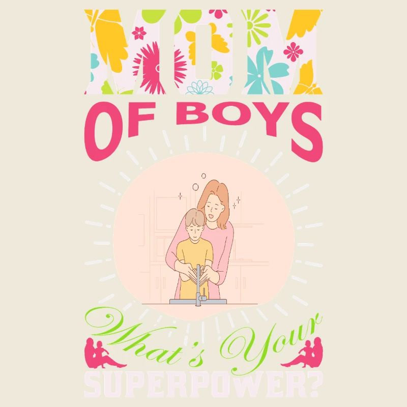 Boy Mom Superpower Funny Mothers Day Gift