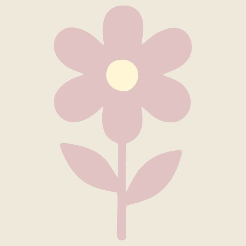 Minimale Blume in blassem Pink