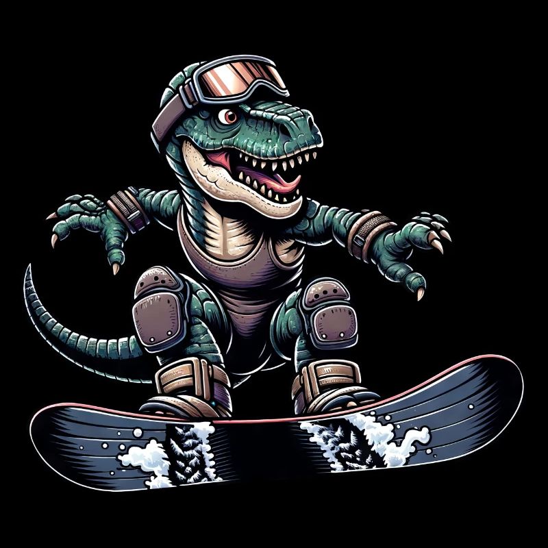 T-Rex Dino Snowboarder