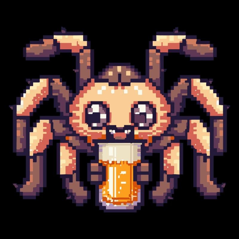 Tarentule Bière Araignée Pixel