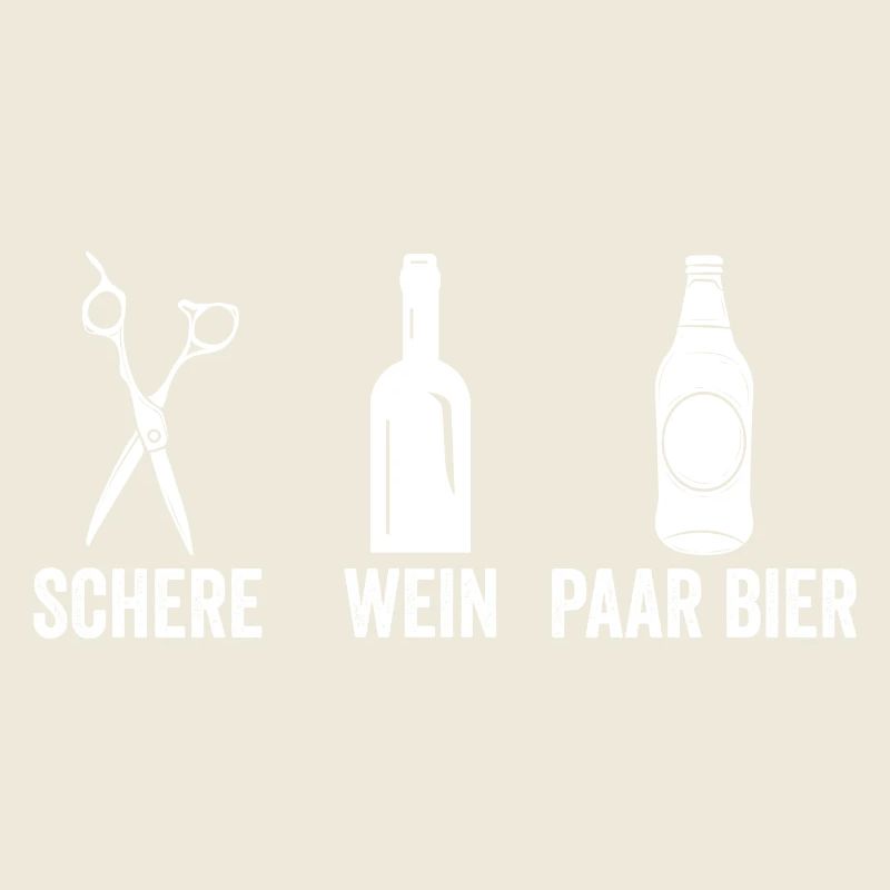 Wein Schere Paar Bier