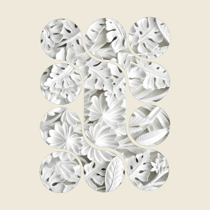 Abstract White Leaf Patterns