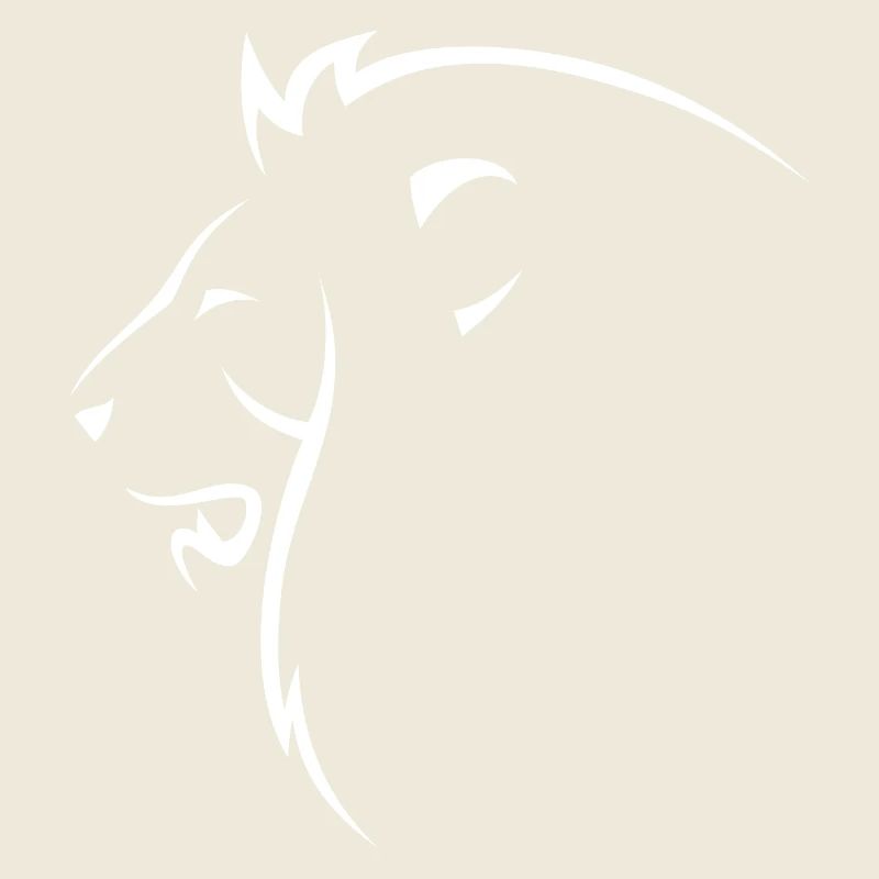 lion head siluette white