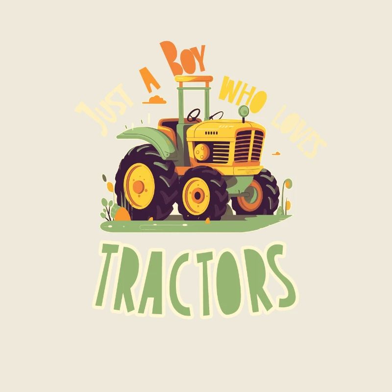 Juste un garçon qui aime les tracteurs - design mignon