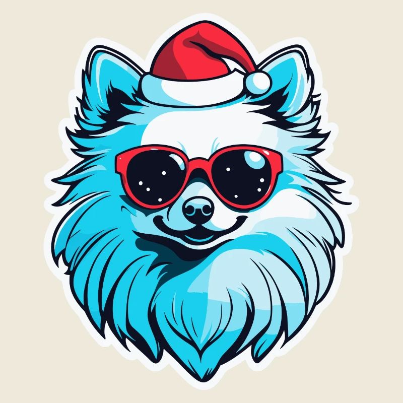 Zwergspitz Weihnachten Illustration