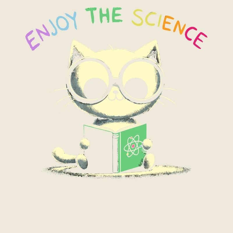 Profitez de la science. Chat d’école mignon.