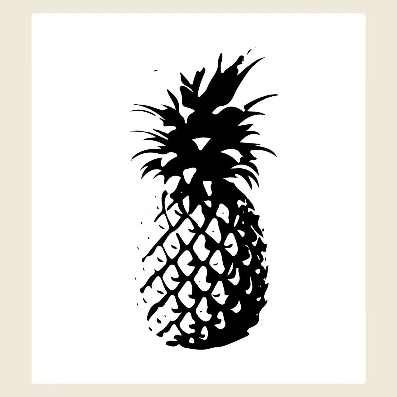 Ananas schwarz weiß