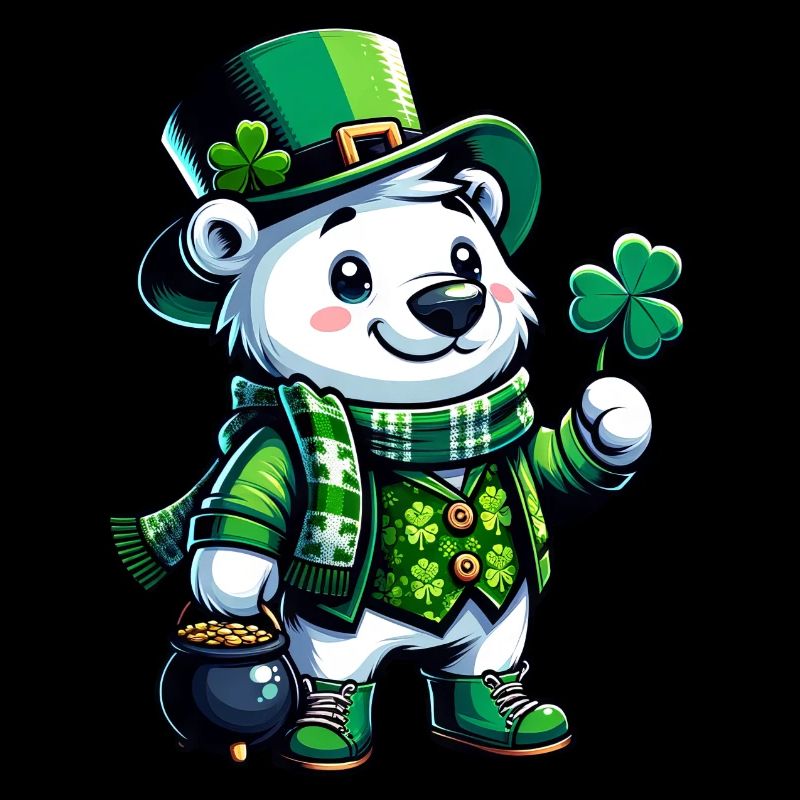 St. Patrick's Eisbär Cartoon Design