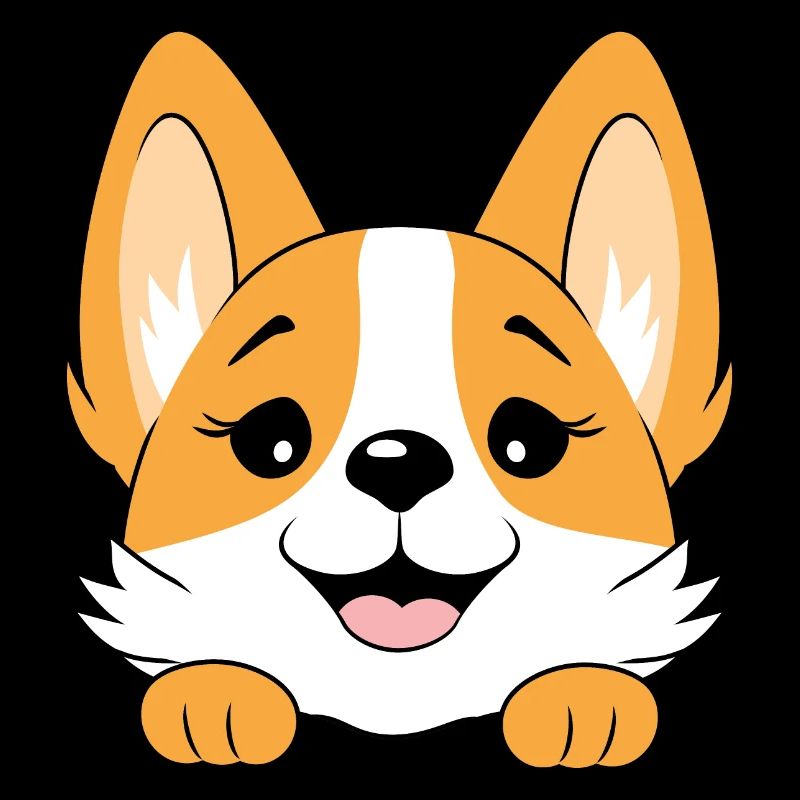 Peeping happy Corgi