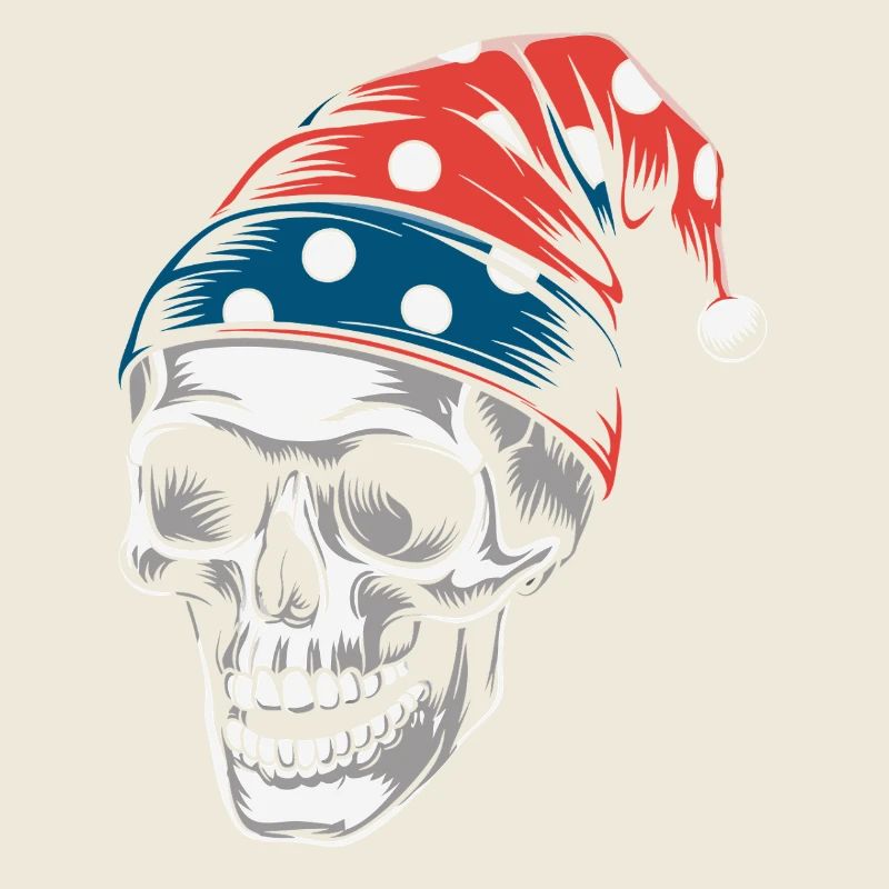 Crâne avec capuchon coloré drôle de conception de crâne