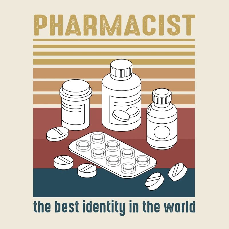 future vintage retro pharmacist pharmacy tech