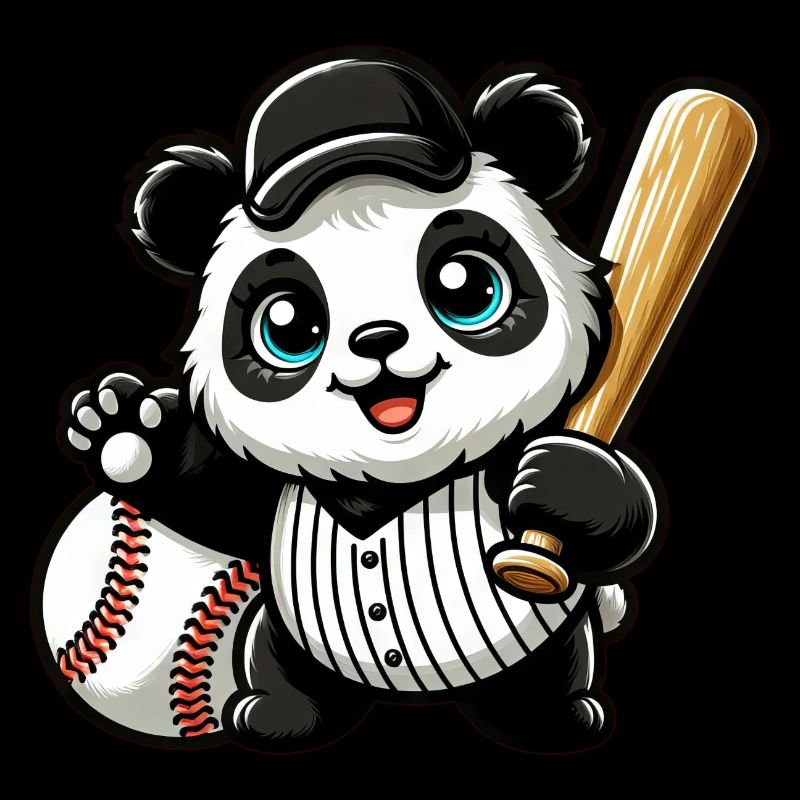 Joueur de baseball panda en action