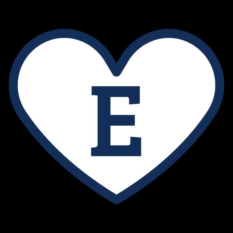 Buchstabe e Herz Sport Trend blau - Geschenkidee