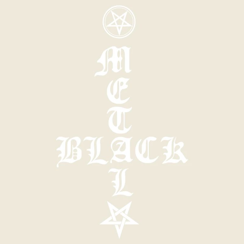 Black Metal - reversed cross with pentagram