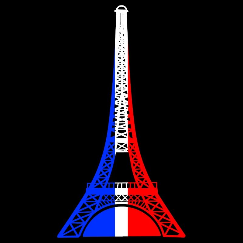 Tour Eiffel drapeau Français bleu blanc rouge
