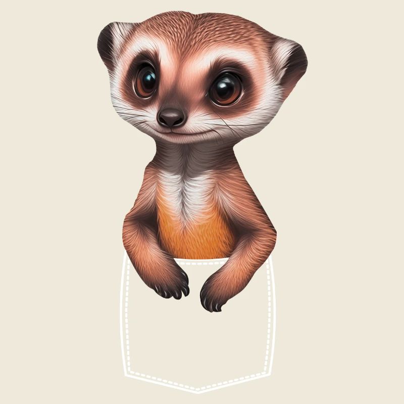 Süßes Erdmännchen Meerkat in Brusttasche Pocket