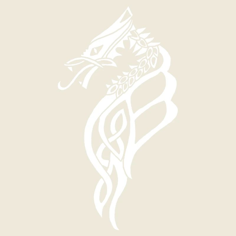 Großer weißer keltischer Drache
