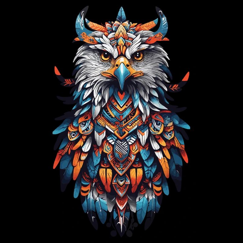 Spiritual Eagle Mandala Indian Boho Design