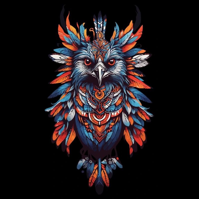 Conception spirituelle indienne de plumes de plume de corbeau